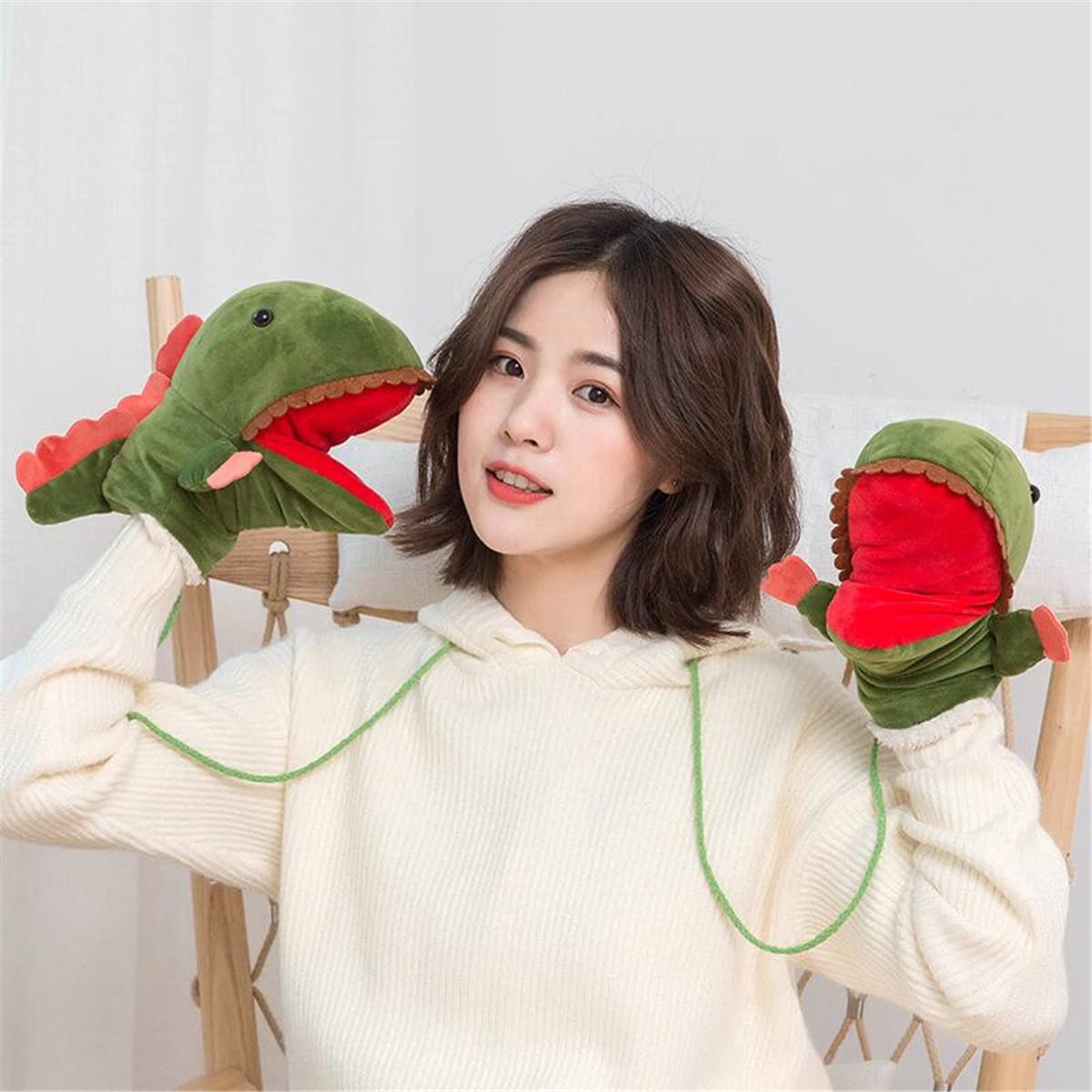 SpaRcz Halloween Theme Autumn and Winter Glove Mouse Paws Furry Cute Dinosaur Sharp Claws Cosplay (Green)