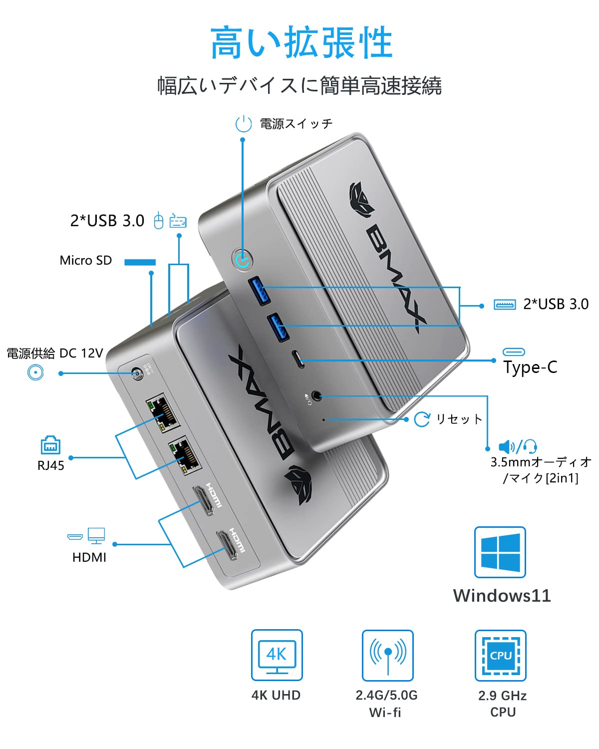 BMAX ミニPC Amazon.co.jp: BMAX ミニPC 16GB DDR4 512GB SSD Intel N100