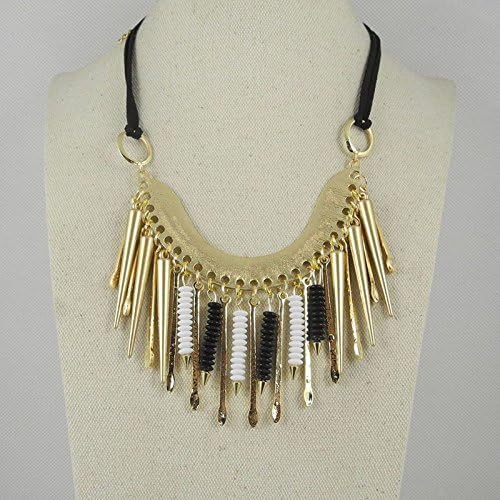 Fashion Jewelry Necklace Long Chain Pendent Sweater Collar Bib Choker Collier Rivet Curette Half Moon Tassel