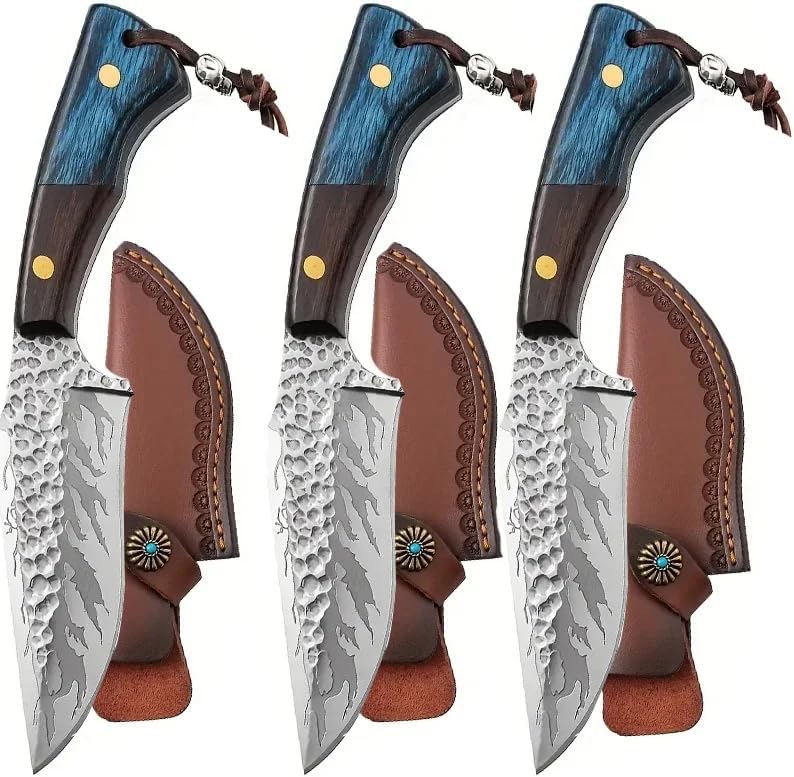 Meat Cleaver,Cleaver Knife Handmade Kitchen Boning Knife Meat Cleaver Vegetable Fruit Cutting Utility Knife Stainless Steel Kitchen Knives Wooden Handle (Color : Boning Knife 1pcs)