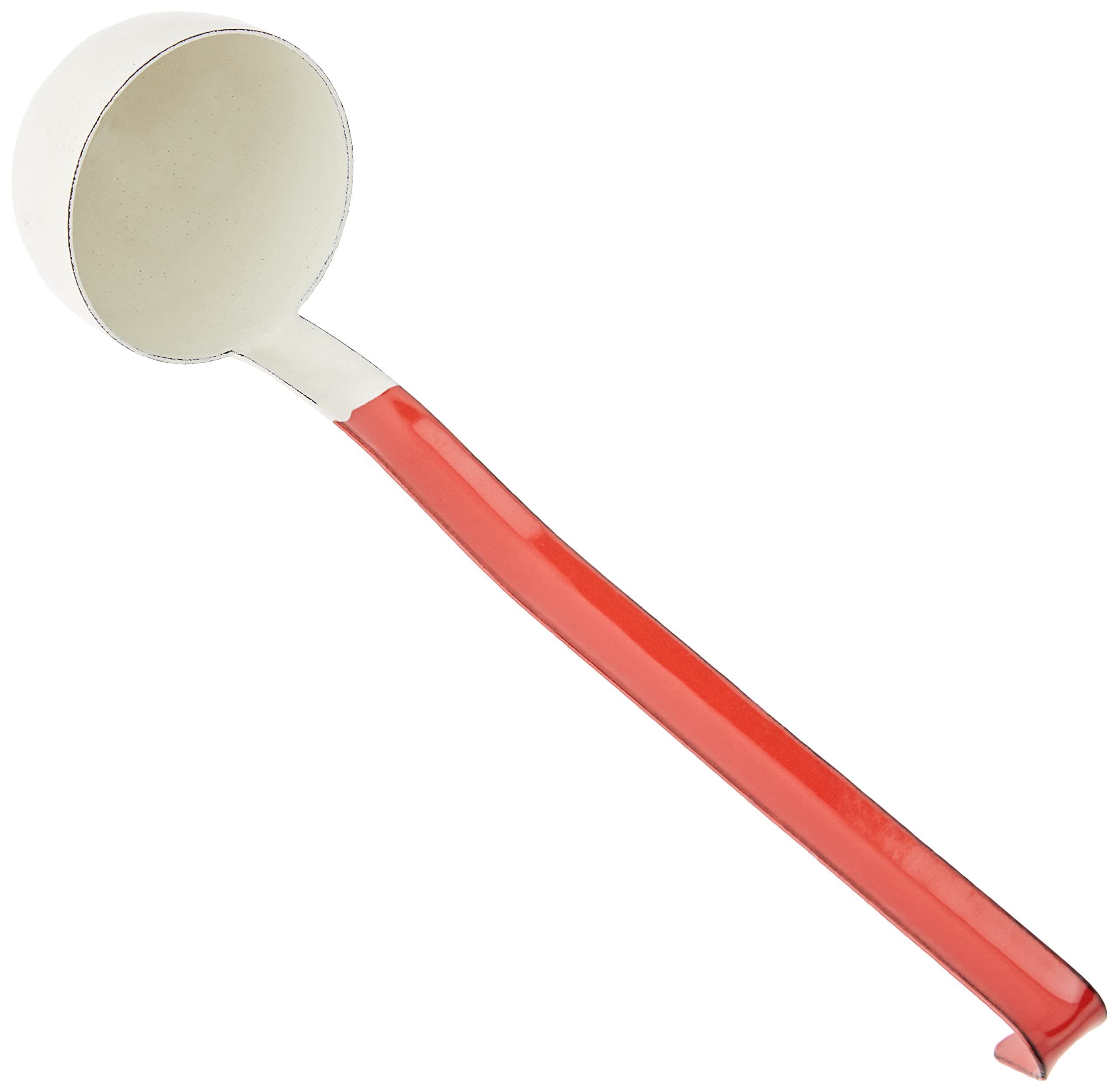 Ibili Soup ladle 6 cm of Enamelled Steel in White/red, 20 x 6 x 6 cm