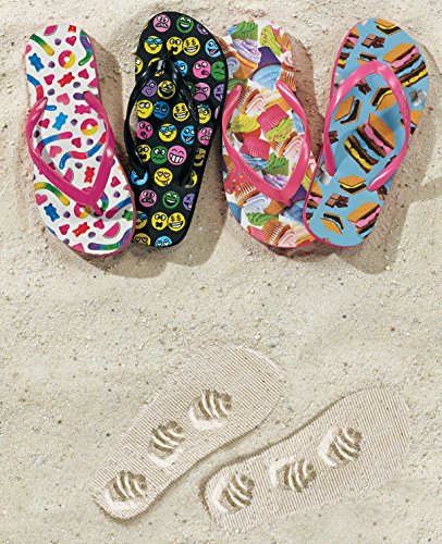 iscream Girl's 'FunPrints' Beach and Camp Flip Flops - Cupcakes3