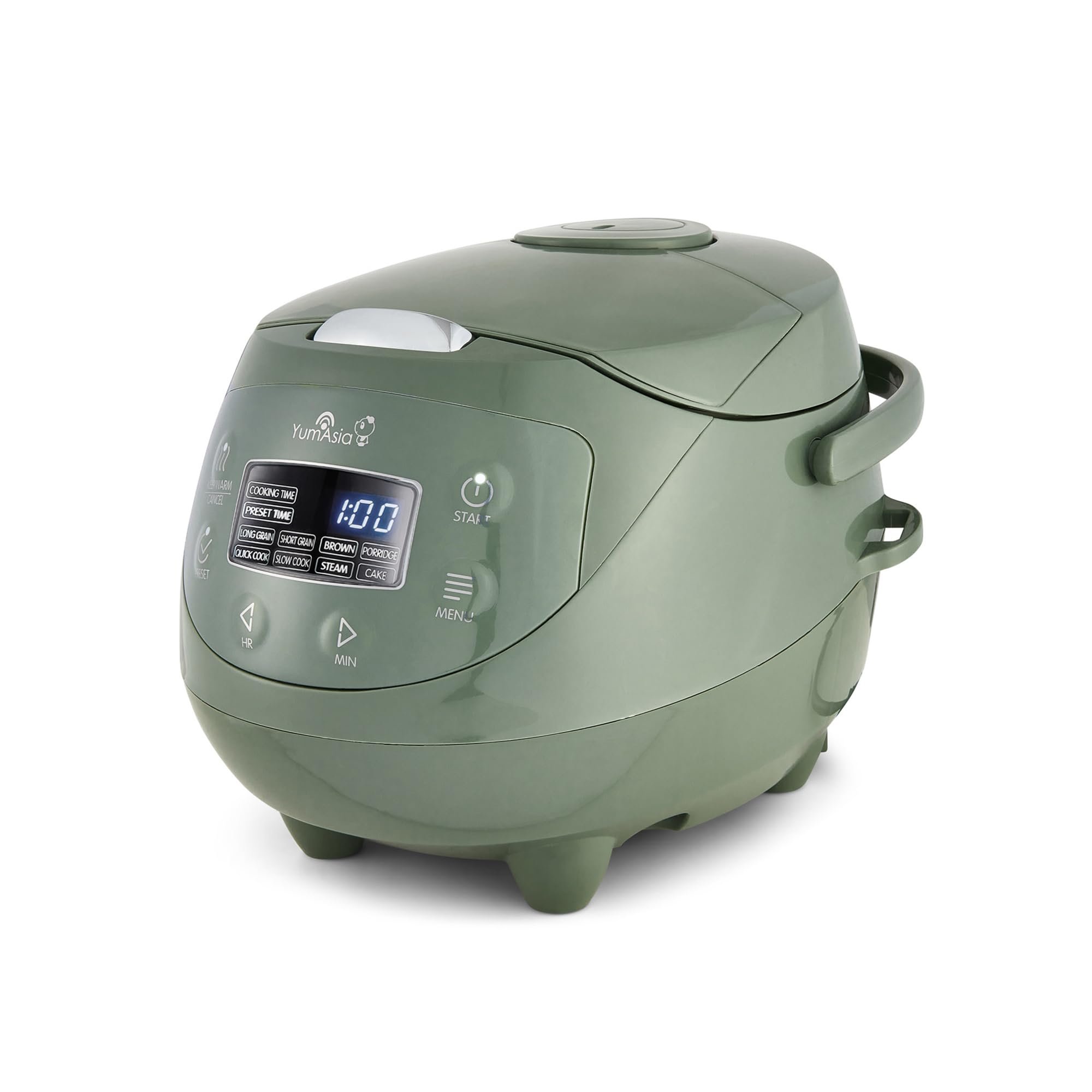 Yum Asia Panda Mini Rice Cooker With Ninja Ceramic Bowl and Advanced Fuzzy Logic (3.5 cup, 0.63 litre) 4 Rice Cooking Functions, 4 Multicooker functions, LED display, 220-240V (Sage Green) โ image 1
