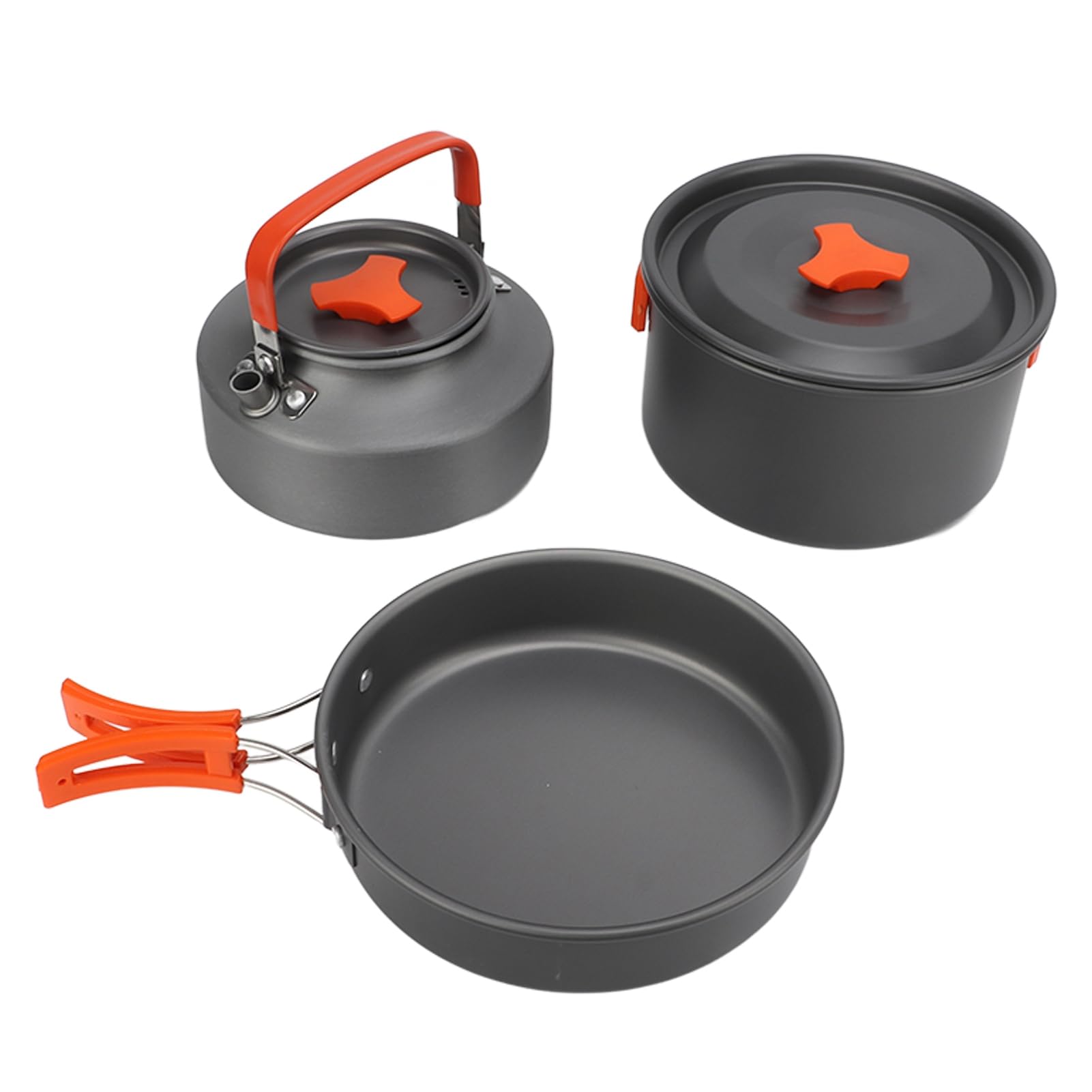 Complete Camping Cooking Set, Camping Cookware Mess Kit, Non-Stick Cooking Equipment Lightweight Stackable Pot Pan Bowls for 2-3 People, Includes Tea Kettle, Frying Pan,Storage Bag, Outdoor Adventures