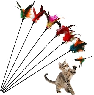 KYLOS Cat Toy with Feathers, Feather Rod, Interactive Cat Toy Set for Kittens and Cats, Cat Toy product image