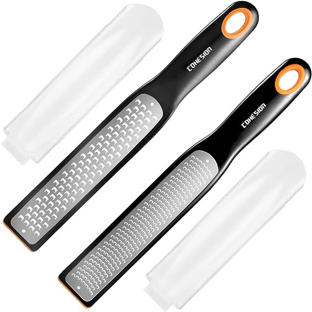 Cohesion Etched Zester & Grater Set of 2 - Kitchen Zester Tool for Lemon...