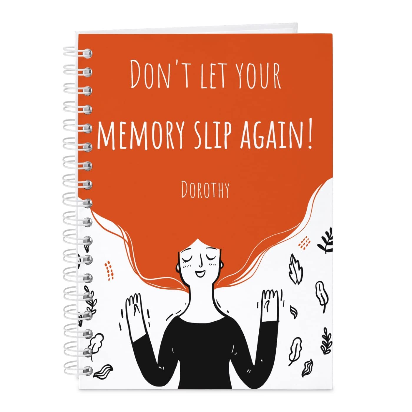 Maverton Ruled Notebook, 80 Page Personalized Hardback Journal, Hair