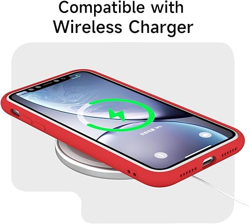 Miniatura 6 de Funda para iPhone XR de silicona líquida, funda de gel de goma suave ultra delgada, minimalista para mujeres, hombres, forro de microfibra y