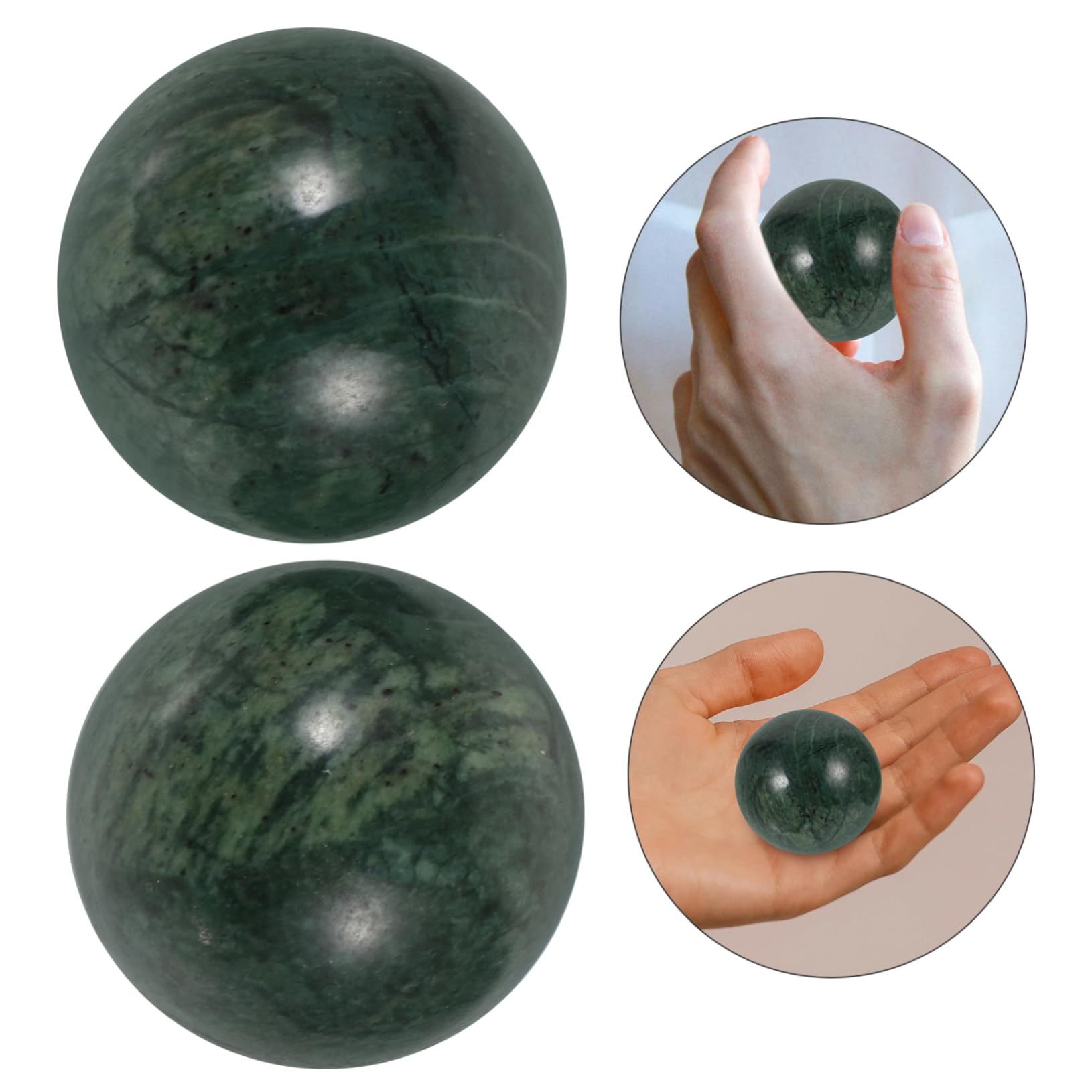 PACKOVE 6stücke Jade Handballs Massagebälle Handmassage Und Handgelenk- Leicht Und Tragbar Für Entspannende Fitness Natürliche Steine Stressreduktion