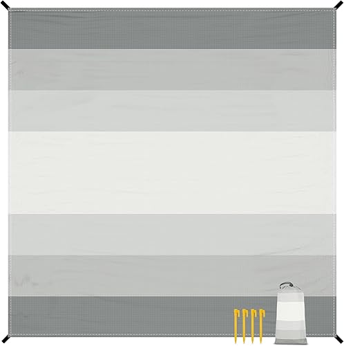 Manta de playa impermeable a prueba de arena, 110 x 110 pulgadas, alfombra de playa grande libre de arena para 1-8 adultos, manta de picnic al aire