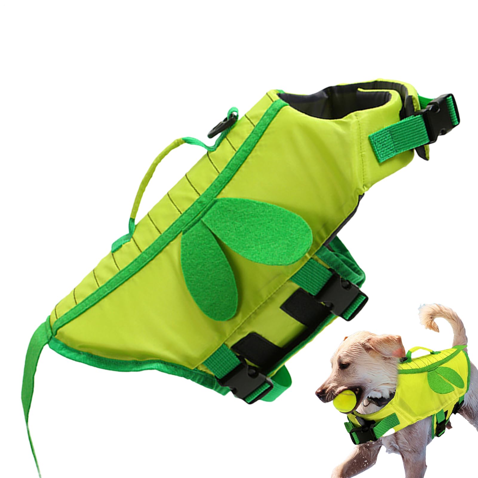 Rip Dog Lifejackets - Buoyancy Aid With Handle, Adjustable Lightweight Dog Swimsuit With Handle And Quick-Release Buckle, For Small/Medium/Large Dogs, XXS-L, For Swimming Pool, Beach, Boating