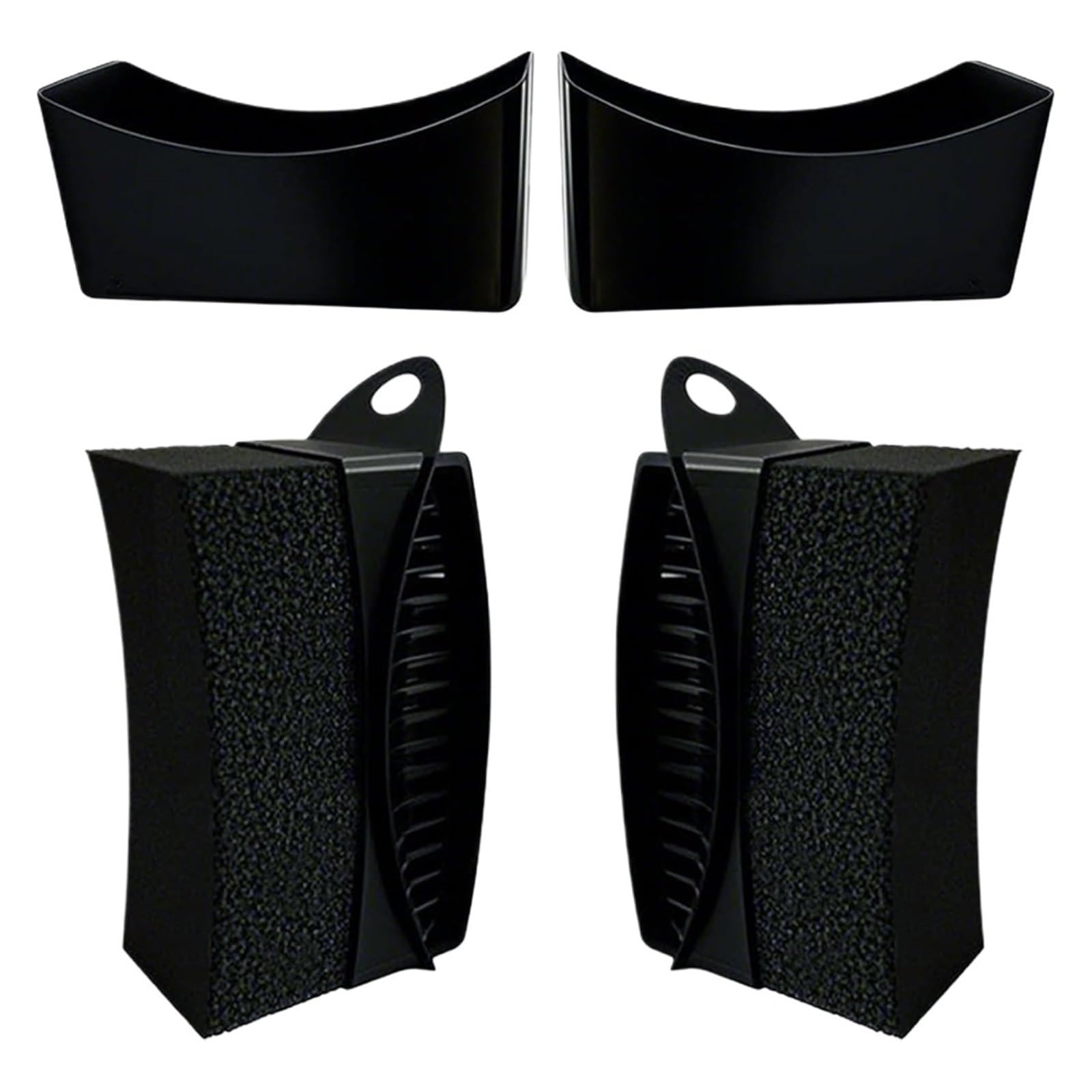Reusable Tire Dressing Applicator Pad Foam Wheel Detailing Sponges For Tire Waxing Polishing,Auto Tire Shine Applicator With Lid(Black-2Pcs)