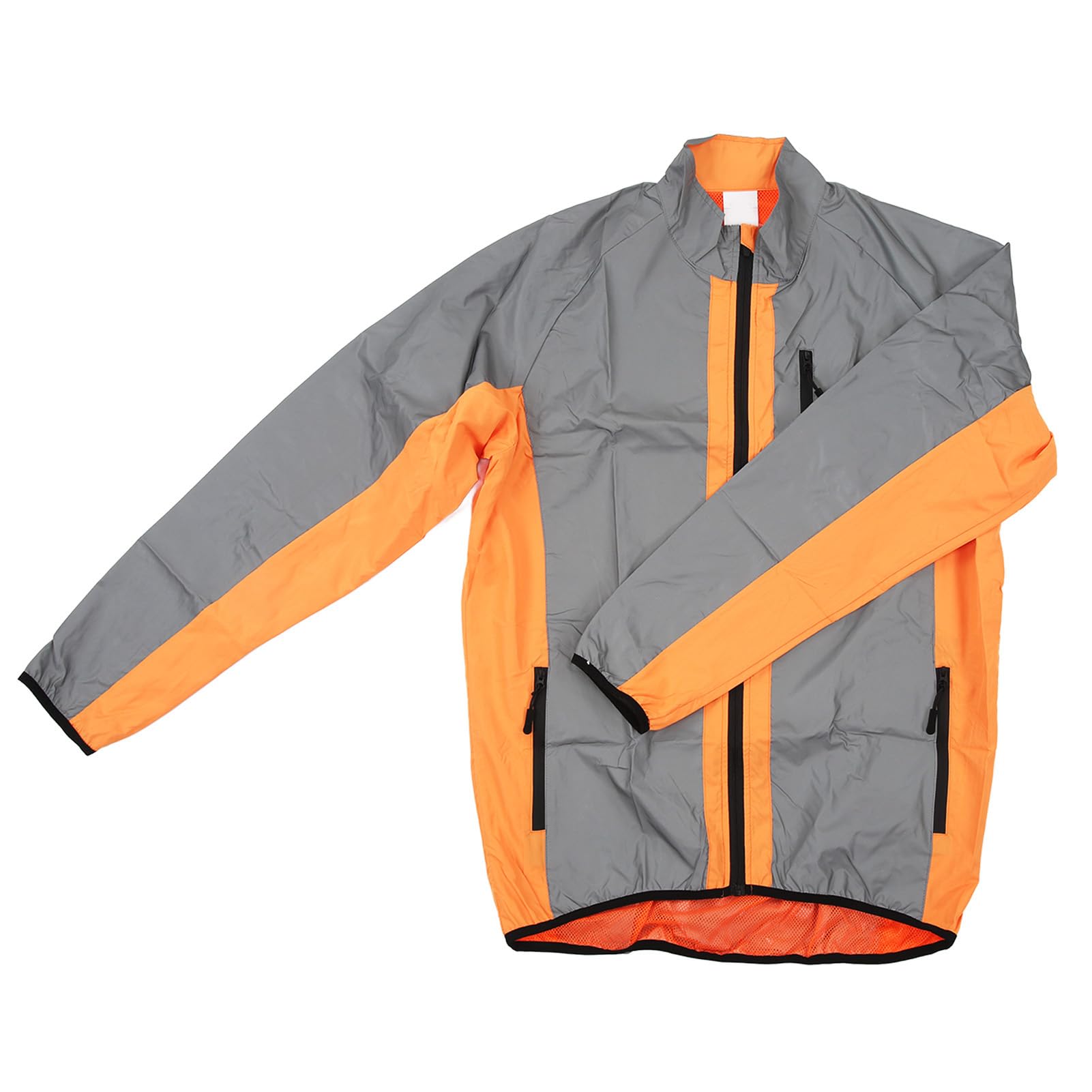 Fockety Chaqueta de Ciclismo para Hombre, Cortavientos Transpirable con Rayas Reflectantes para Hombre, Bolsillos Laterales Delgados y Ligeros para Acampar