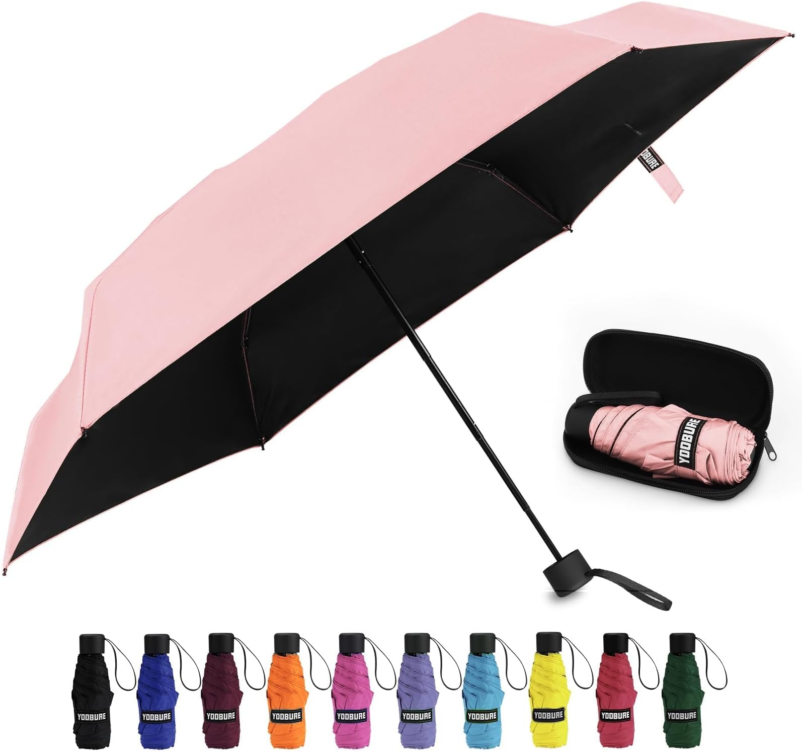 Yoobure Windproof Travel Umbrella - Automatic, Portable & Compact for Backpack, Sun & Rain Protection, Folding Small Umbrella for Car, Lightweight Strong UV Protection