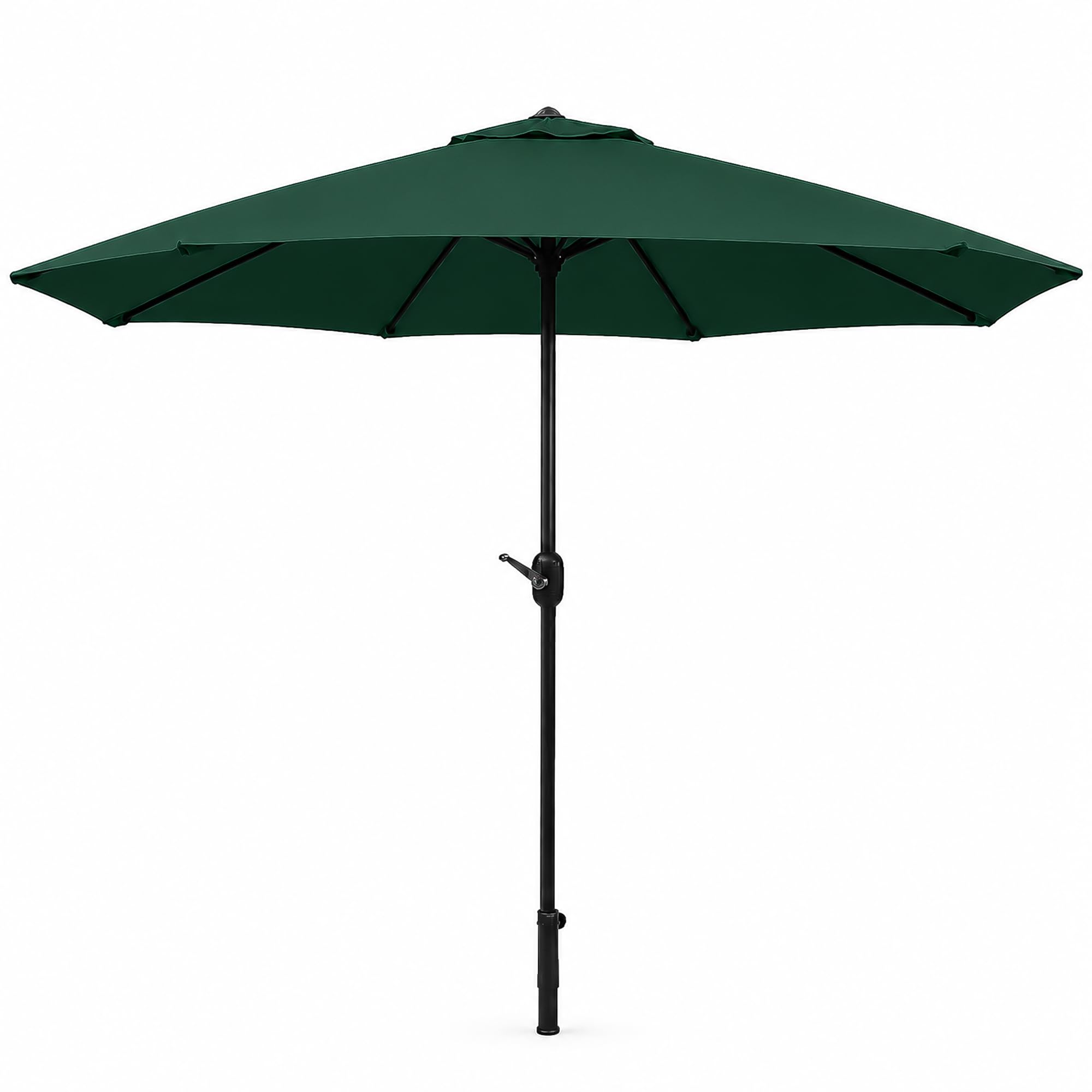 Garden Marketplace Garden Parasol with Tilt & Crank, 2.7m Wide, Dark Green