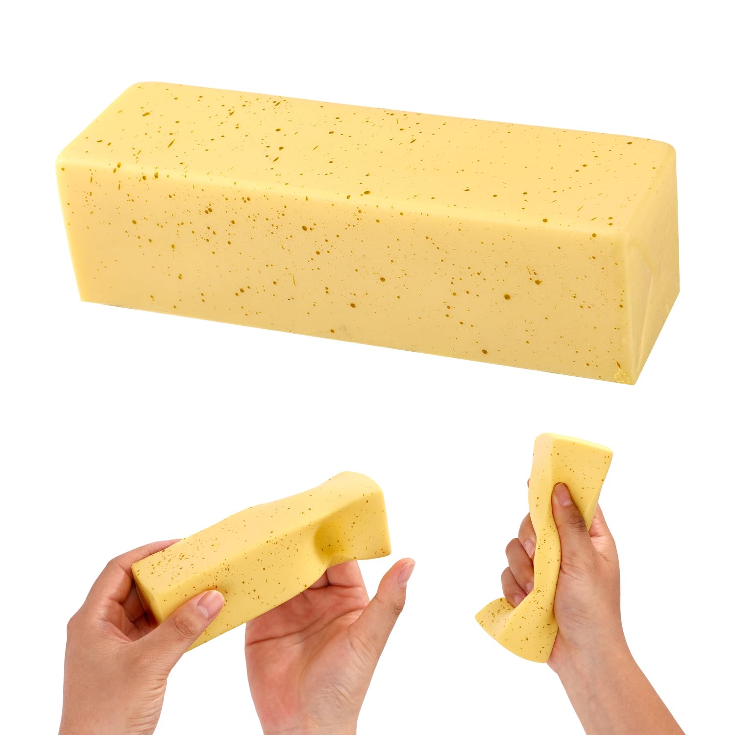 Squeeze Butter Squishy Toy, PU Material Butter Stick Slow Rising Squeeze Food Fidget Toy for Office School Calming Down, Yellow (No Printing) — image 1