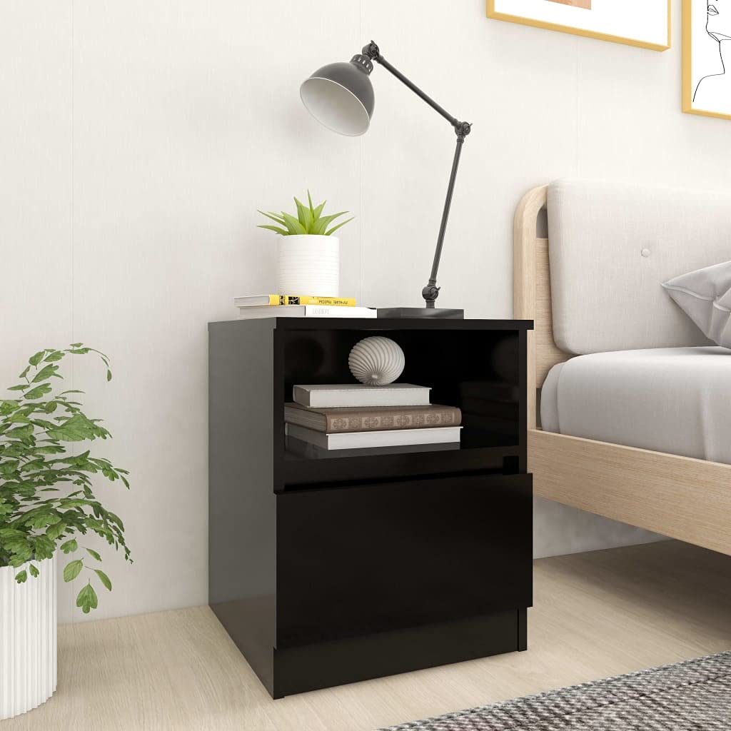 Home Articoli,Armadietti Letto 2 pz Nero 40x40x50 cm Legno Ingegnerizzato, mobili per abiti