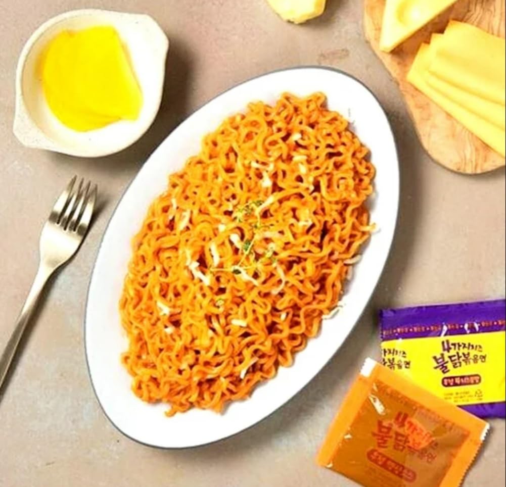 Samyang Buldak Ramen,Hot Chicken Ramen Noodles,Korean Ramen Instant Spicy Noodles,Cheese Flavor,40 Packs