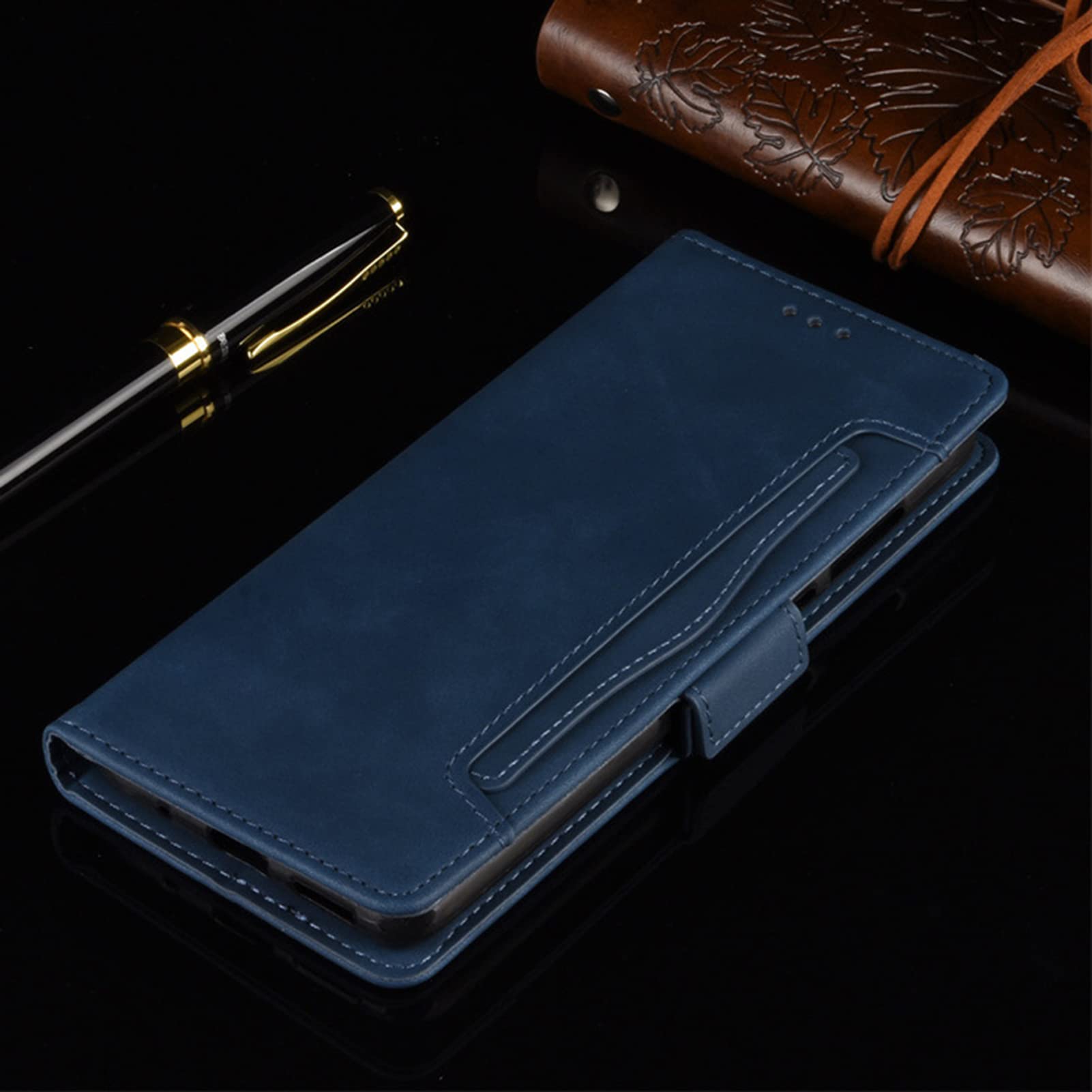 Etui na telefon komórkowy Huawei P60/ P60 Pro/P60 Art, skóra premium, z klapką, etui na telefon komórkowy z przegródkami na karty, zapięcie magnetyczne, skórzane etui, niebieskie, rodzaj P60