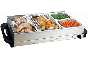 MegaChef Professional Grade 4 Section Buffet Warmer Server