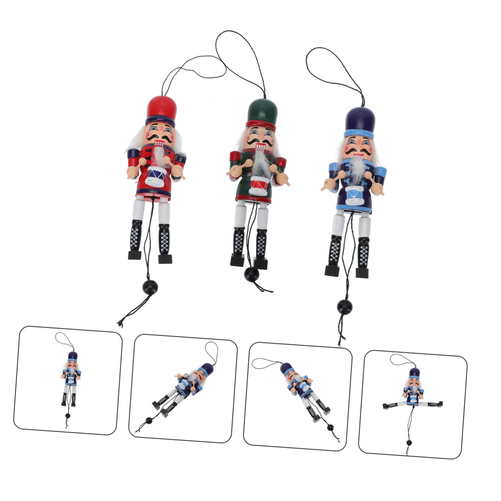 PRETYZOOM 4 Set Schiaccianoci Bambola Parlante Giocattoli Per Bambole Accessori Per Bambole Passeggino Per Marsupio Per Peluche Mostro Colorful Di Legno 3 Pezzi * 4