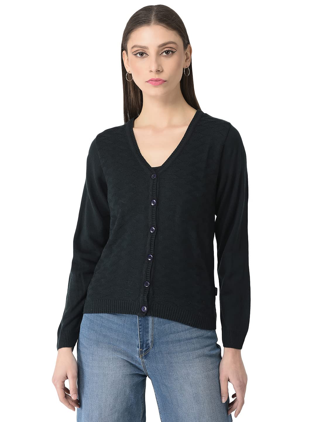 crimsoune club Women Navy Blue Printed Cardigan-picture-30