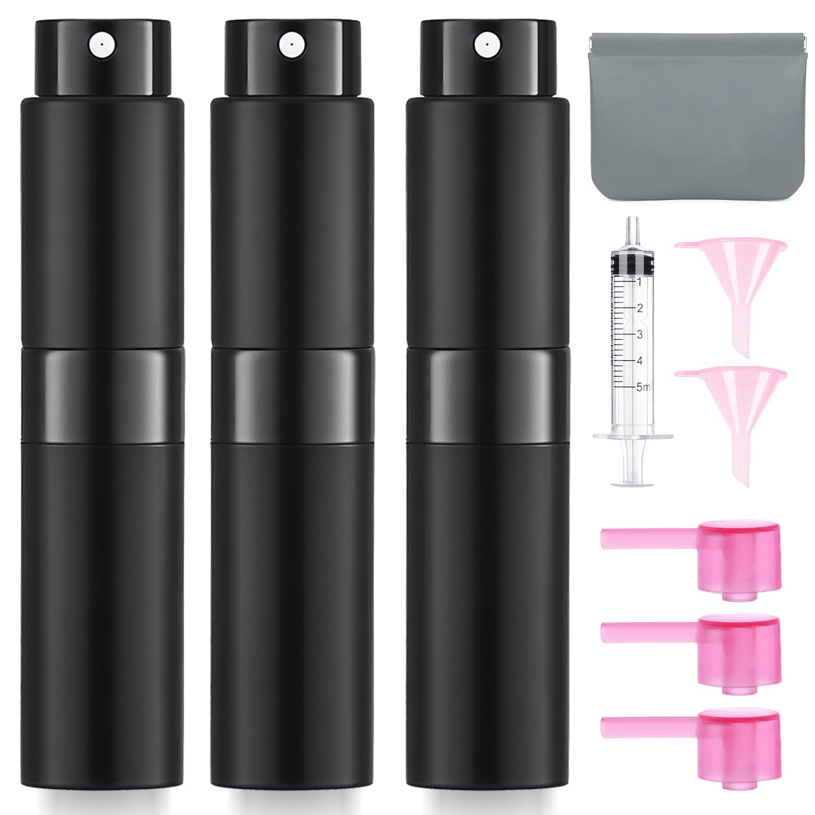 Confezione da 3 flaconi spray vuoti da 8 ml per profumo da viaggio, nebulizzatore per profumo, dispenser portatile di colonia, mini spruzzatore per donne Twist Tpye