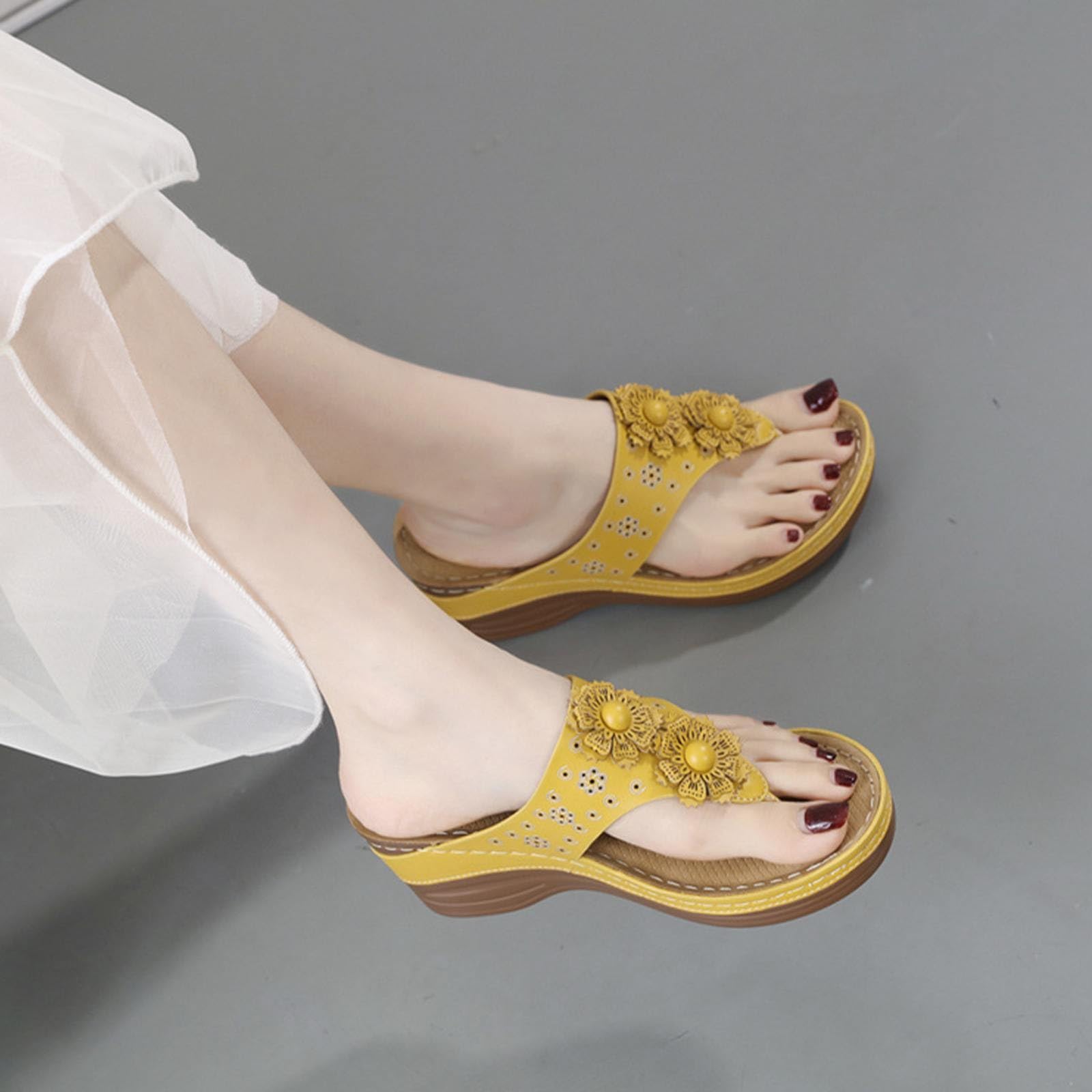 Chanclas Mujer – para Playa Y Piscina De A La Cómodas Antideslizantes con Punta Abierta Transpirables Gruesa Sandalias Zapatillas Cuña Talla Grande Verano Blancas Hawaianas Slim