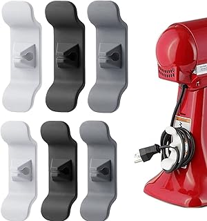 Cord Organizer for Appliances,Adhesive Cable Clips Cable Cord Organizer for Home Appliances,Blender,Pressure Cooker,Coffee Maker and Air Fryer-Black,White,Grey (6 PCS Cord Organizer + 3 PCS Spare Adhesive)