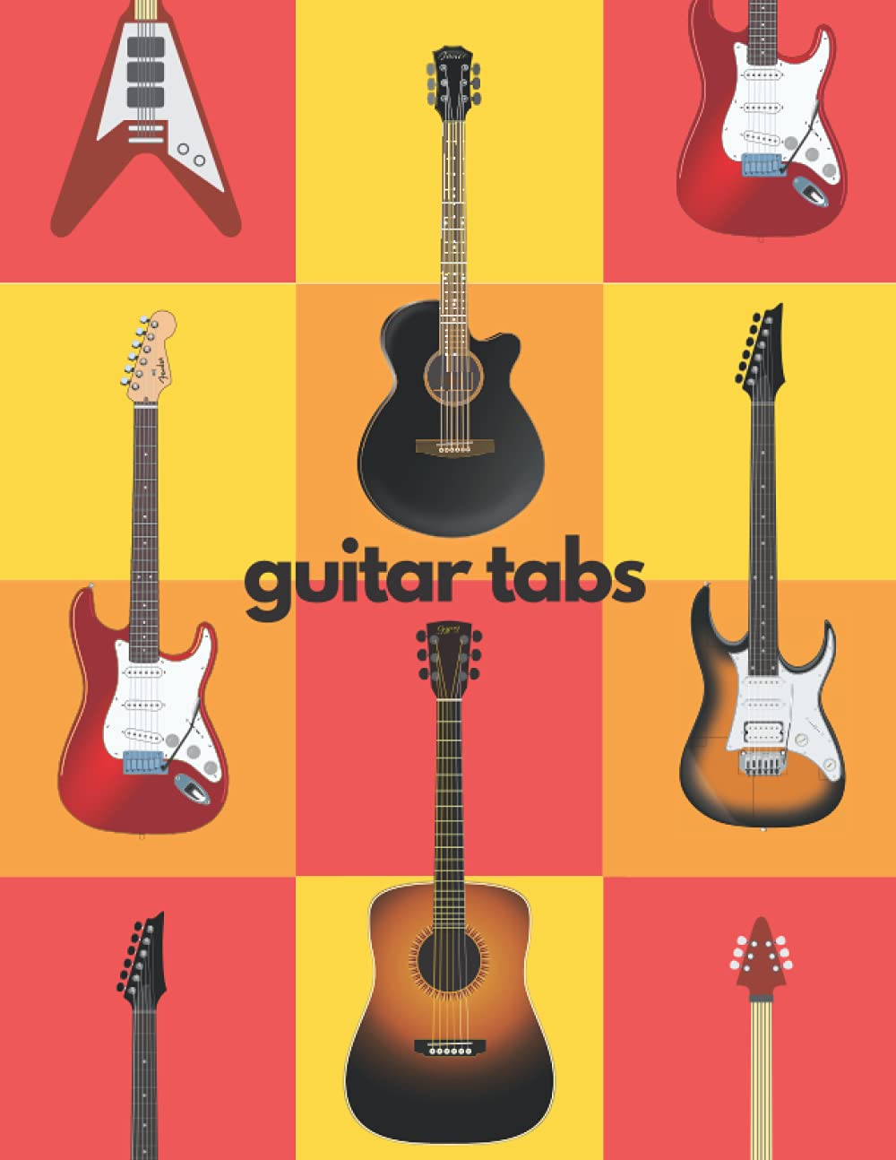 Guitar Tabs Notebook: Blank tablature music composition book for a guitarist to note chords, riffs, and songs.