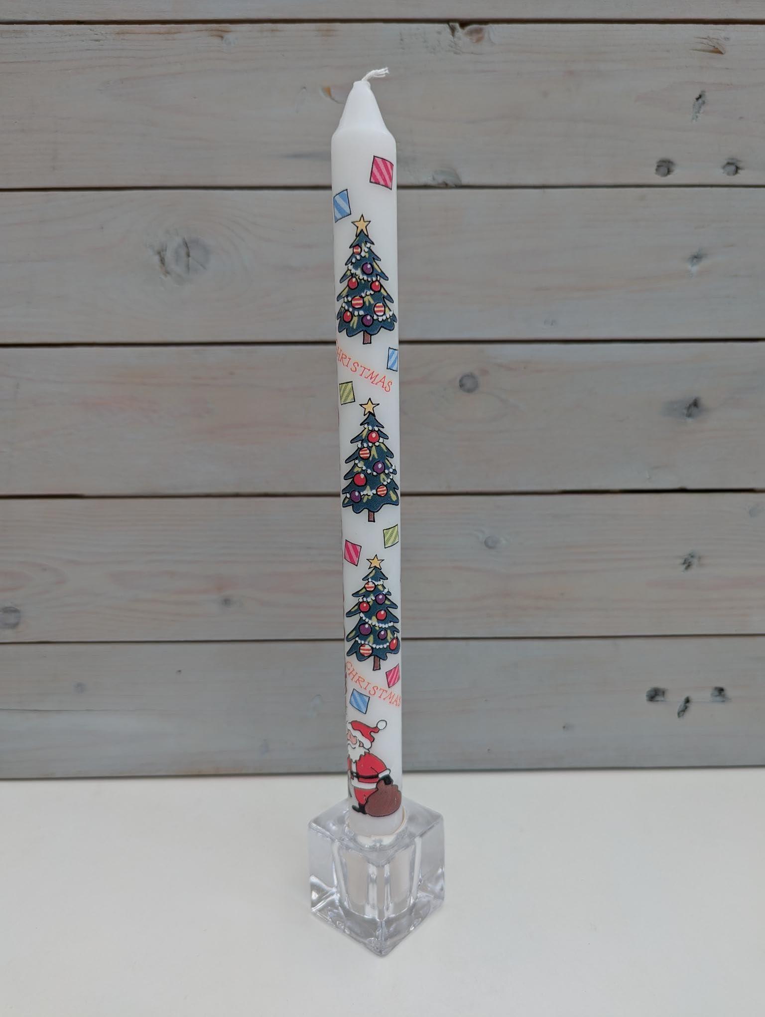 Alison Gardiner Christmas Trees Advent Taper Candle, Unscented Wax Christmas Countdown Candle, 10hr Burn Time, Festive Design - Image 4