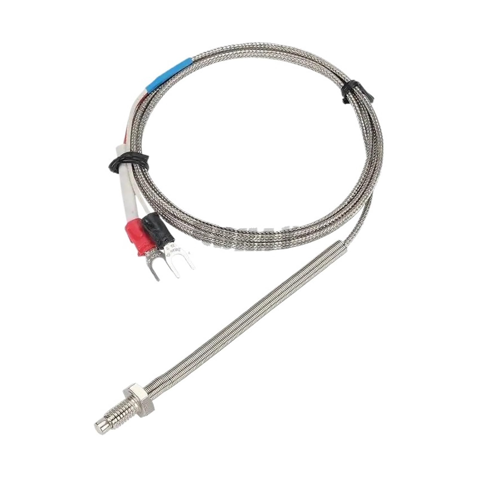M6 M8 M10 Śrubowy czujnik temperatury K/J/E/PT100Typ termopara 0-600℃ Przewód 1/2/3/4/5M do kontrolera przemysłowego (typ M6 J, długość kabla 3 m)