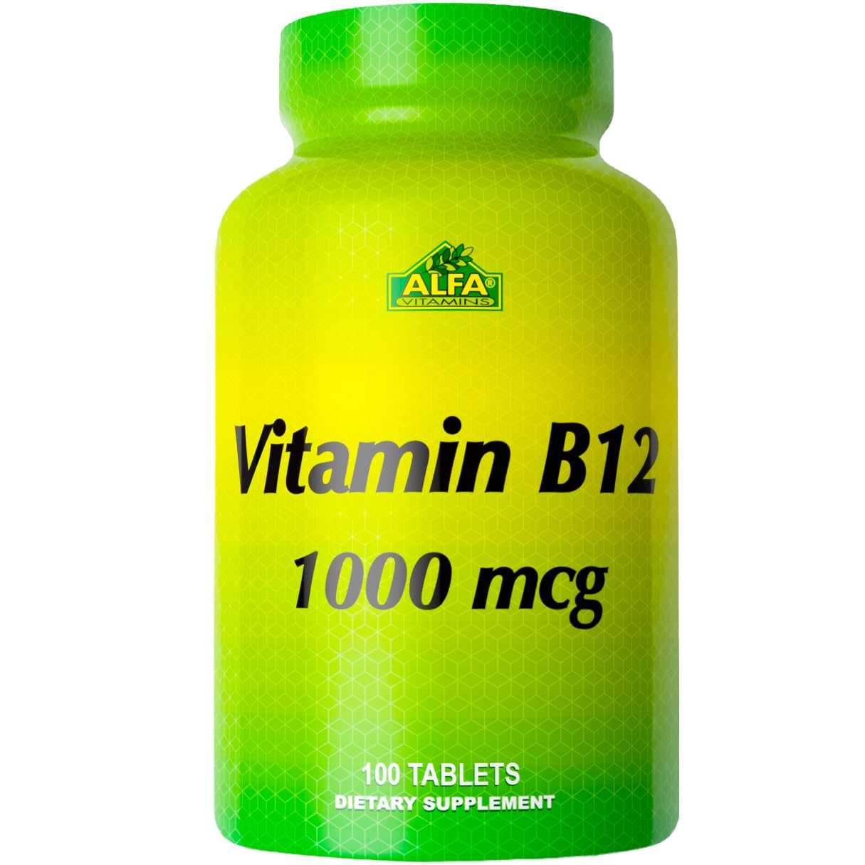 ALFA VITAMINS Vitamin B12 1000 Mcg 100 Tablets. Immune System. Nerves and Brain Health. Metabolism