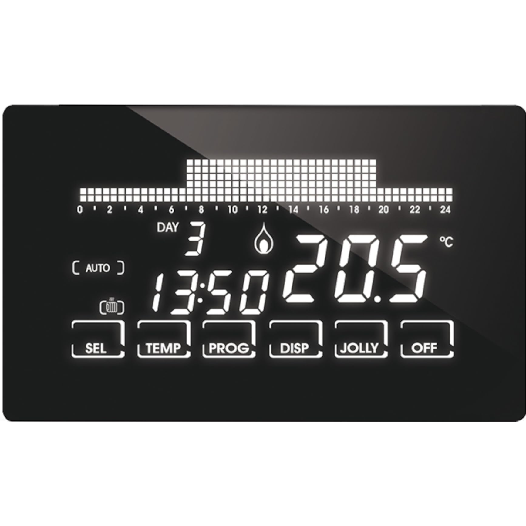 Fantini Cosmi CH193 Cronotermostato Touchscreen Retroilluminato, Nero
