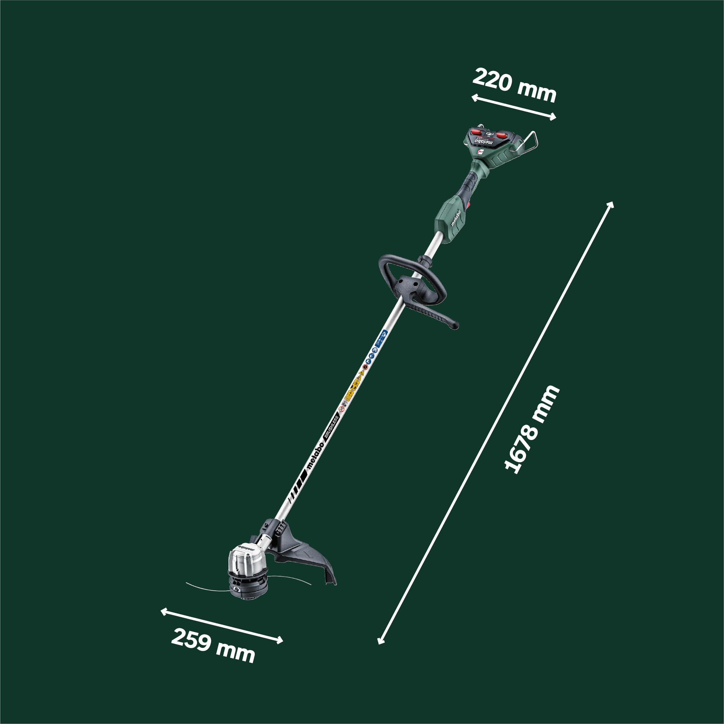 metabo Akku-Freischneider FSD 36-18 LTX BL 40, Trimmer, Rasenpflege | Bürstenloser Motorsense Kantenschneider für den Garten, 40 cm Schnittkreis, ohne Akku, inklusive Gurt und Fadenspule