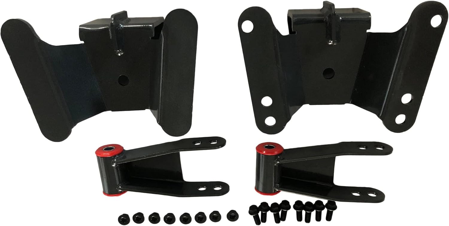4" Rear Drop Lowering Hanger Shackle Kit For Chevy Gmc C10 1973 1974 1975 1976 1977 1978 1979 1980 1981 1982 1983 1984 1985 1986 1987 2WD