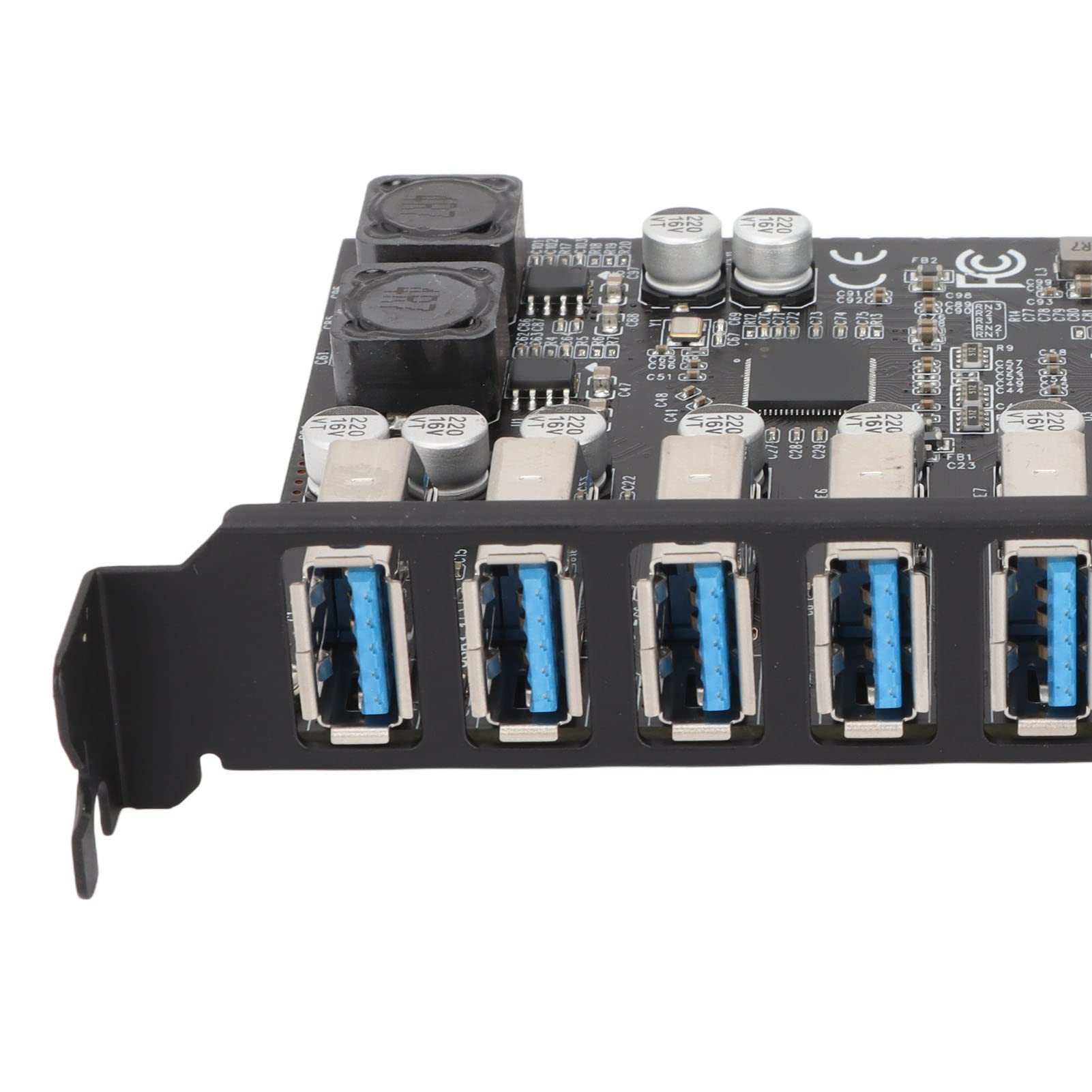 7-portowa Karta Rozszerzeń PCIE, Karta Rozszerzeń 5Gbps High Speed ​​PCIe na USB 3.2 dla Karty Hosta Komputera Stacjonarnego, Obsługa Windows 11/10/8/7/XP i Linux