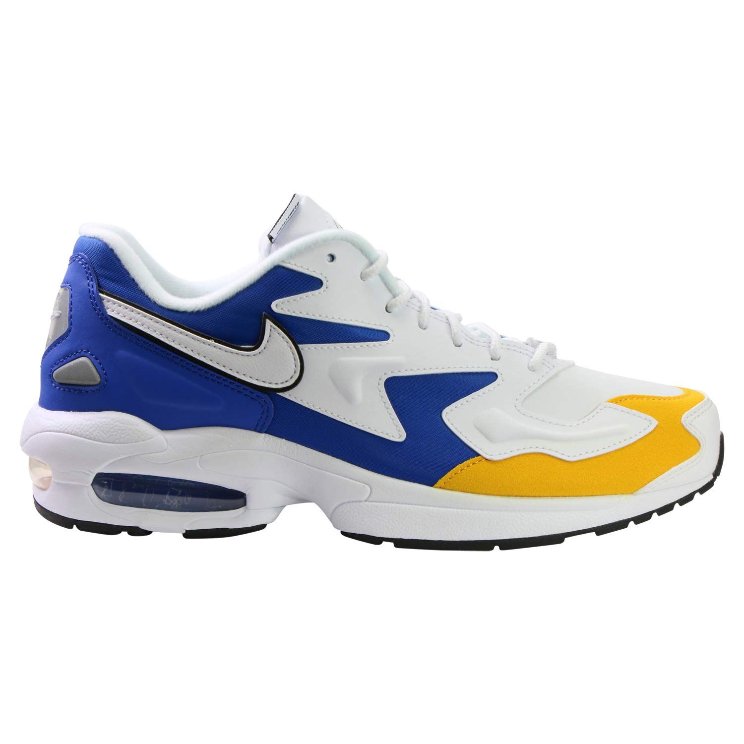 NikeAir Max2 Light PRM Mens Sneakers BV0987-102, White/White-University Gold-Game Royal, Size US 11.5