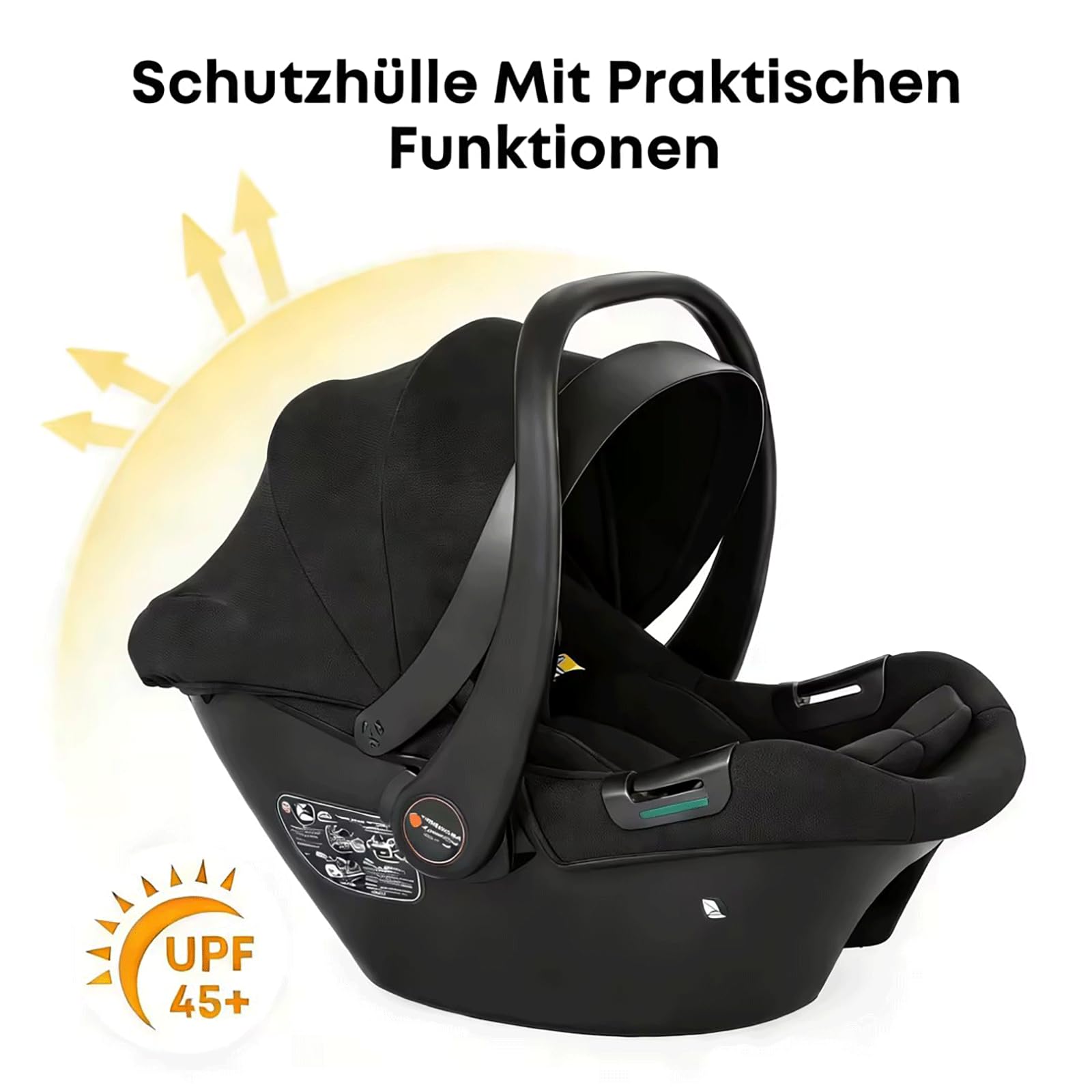 Siège Auto, Multifonction, de 0 à 13 kg, Groupe 0+, 40 à 85 cm, ISOFIX, base incluse, Système de Voyage, 3.3kg, noir
