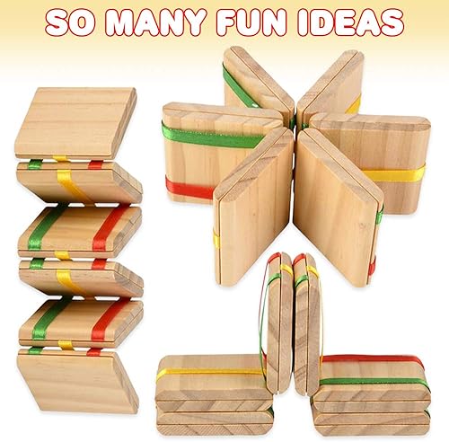 Miniatura 4 de ArtCreativity Juguete de escalera de madera de Jacob, juego de 2, juguetes retro de madera para niños y adultos, juguetes de ilusión óptica,