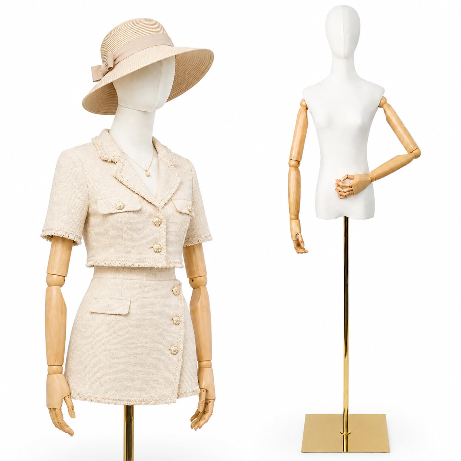 Female Mannequin Dress Form Torso with Removable Head, 152-200cm Adjustable