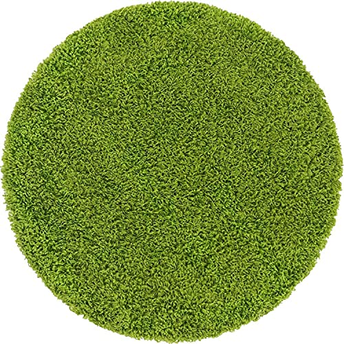 Image of CD Carpet Anti Slip Shaggy Fluffy Fur Rugs and Carpet for Living Room Bedroom Kids Room Plain Circle Carpets for Home with 2 Inch Thickness (Color Green Grass Size 7x7 Feet Round)
