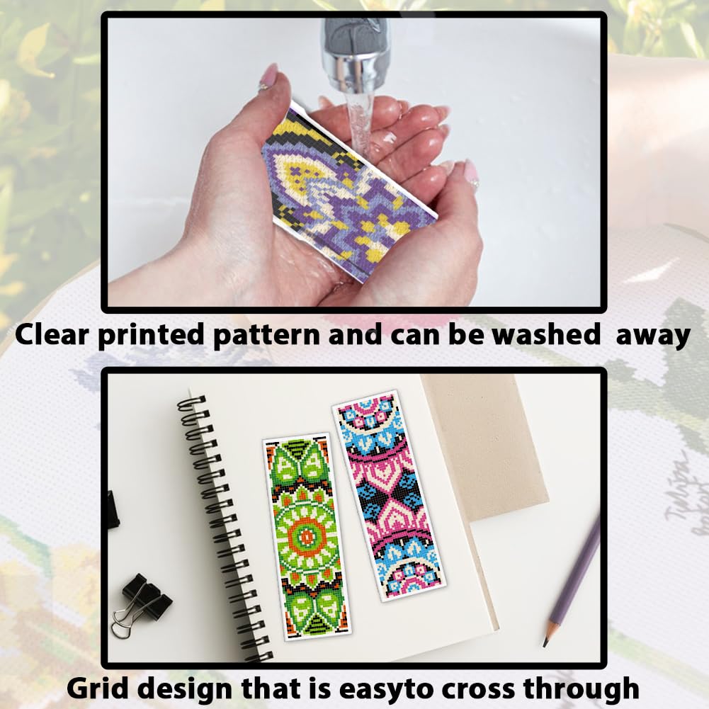 ACRNIGHEET Kit de 6 marcadores de punto de cruz para principiantes, mandala, estampado, kit de punto de cruz para adultos, kit de punto de cruz para adultos, kit de punto de cruz para adultos con