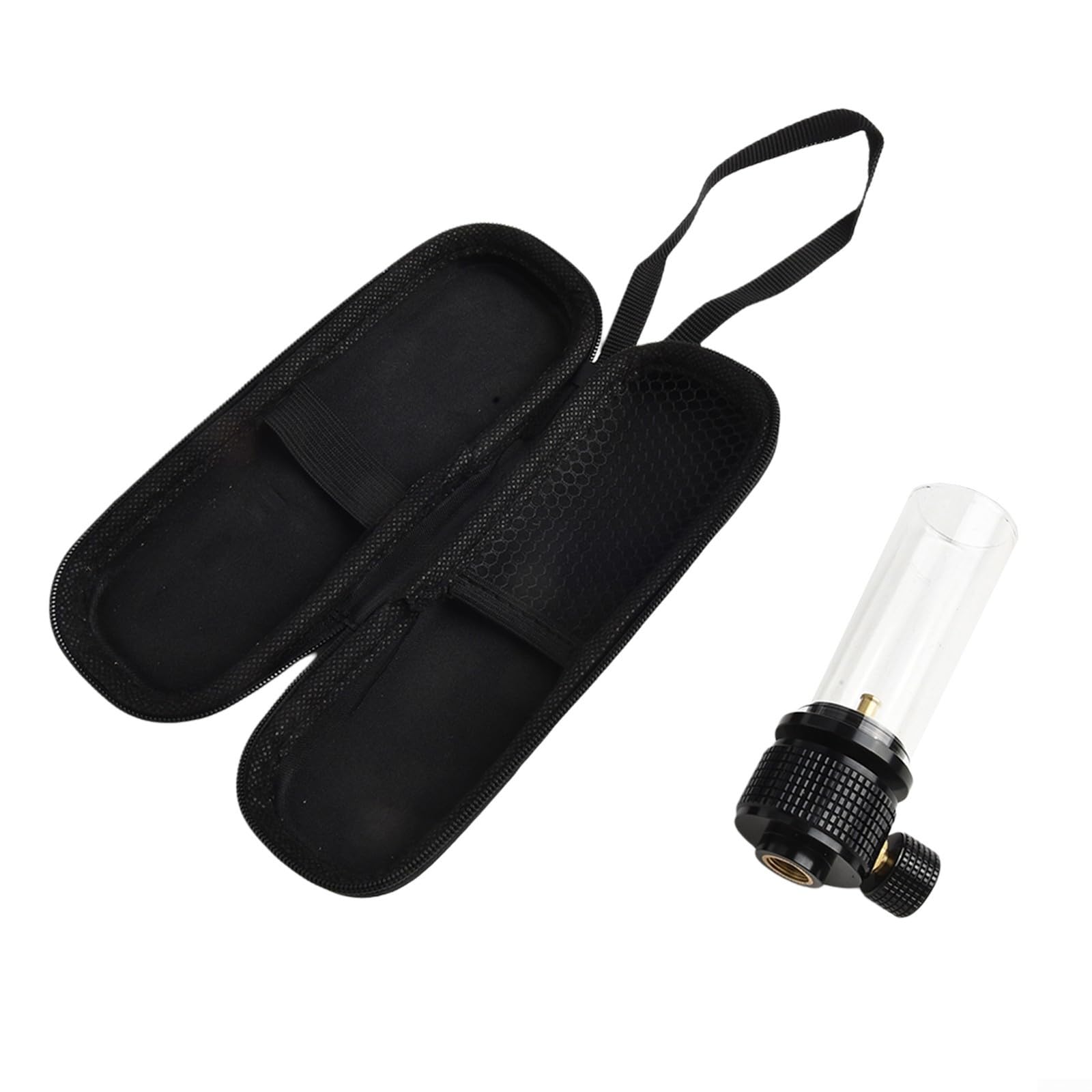 Traumhafte Kerzenlampe, Gaslaterne mit hitzebeständigem Glas, für Wander- und Basecamp-Beleuchtung, mit langlebigem Kupferventilkern und versiegelter Dose (Gaslampe, schwarz)