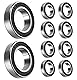 10 Stück 6801 2RS Kugellager 12 mm x 21 mm x 5 mm doppelt geschützte Rillenkugellager für DIY, Drehbänke, Motoren, 3D-Drucker, Fräsmaschinen, verschiedene mechanische Geräte, etc.