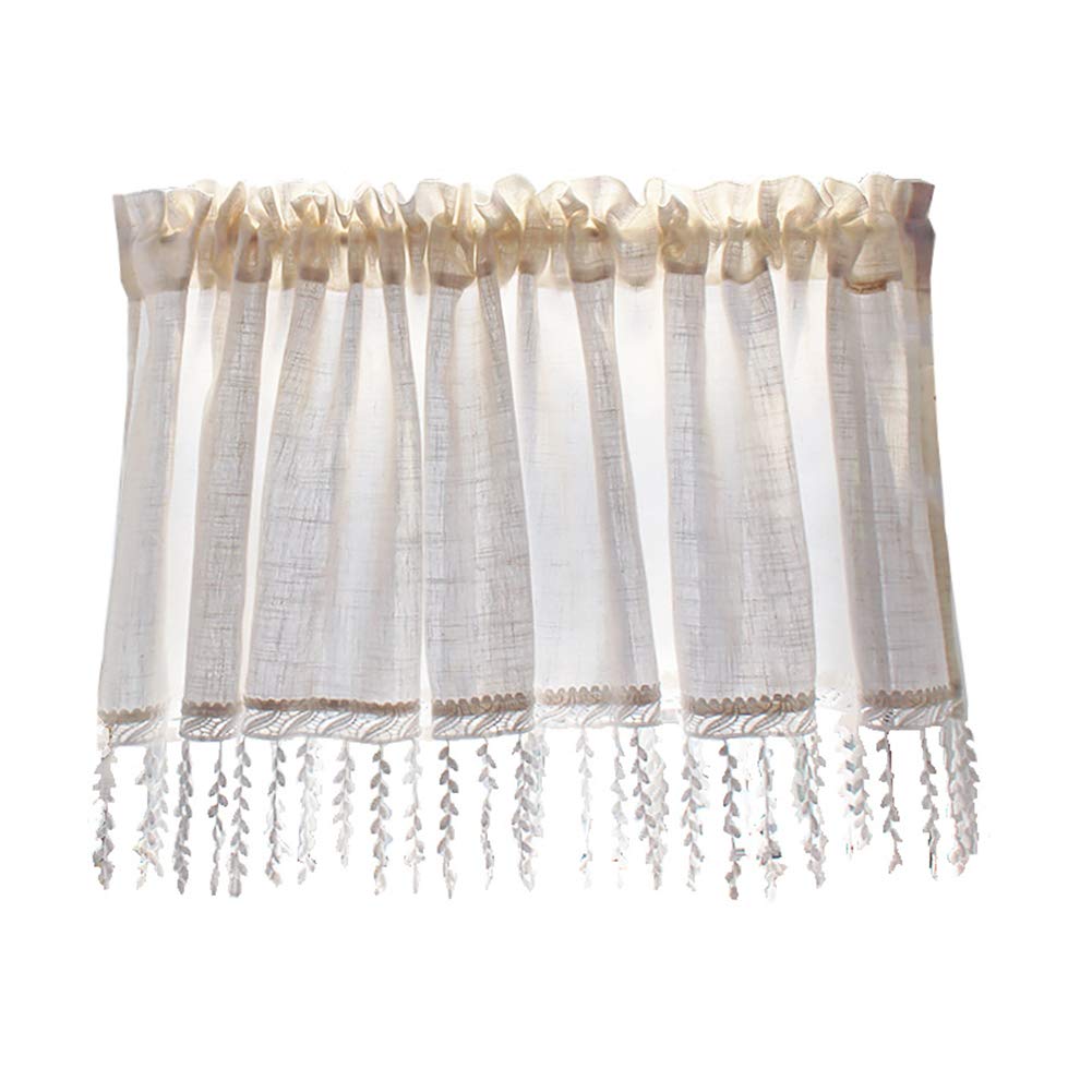 Cortinas de cafetería en lino y algodón gris con acabado natural para decoración PUE