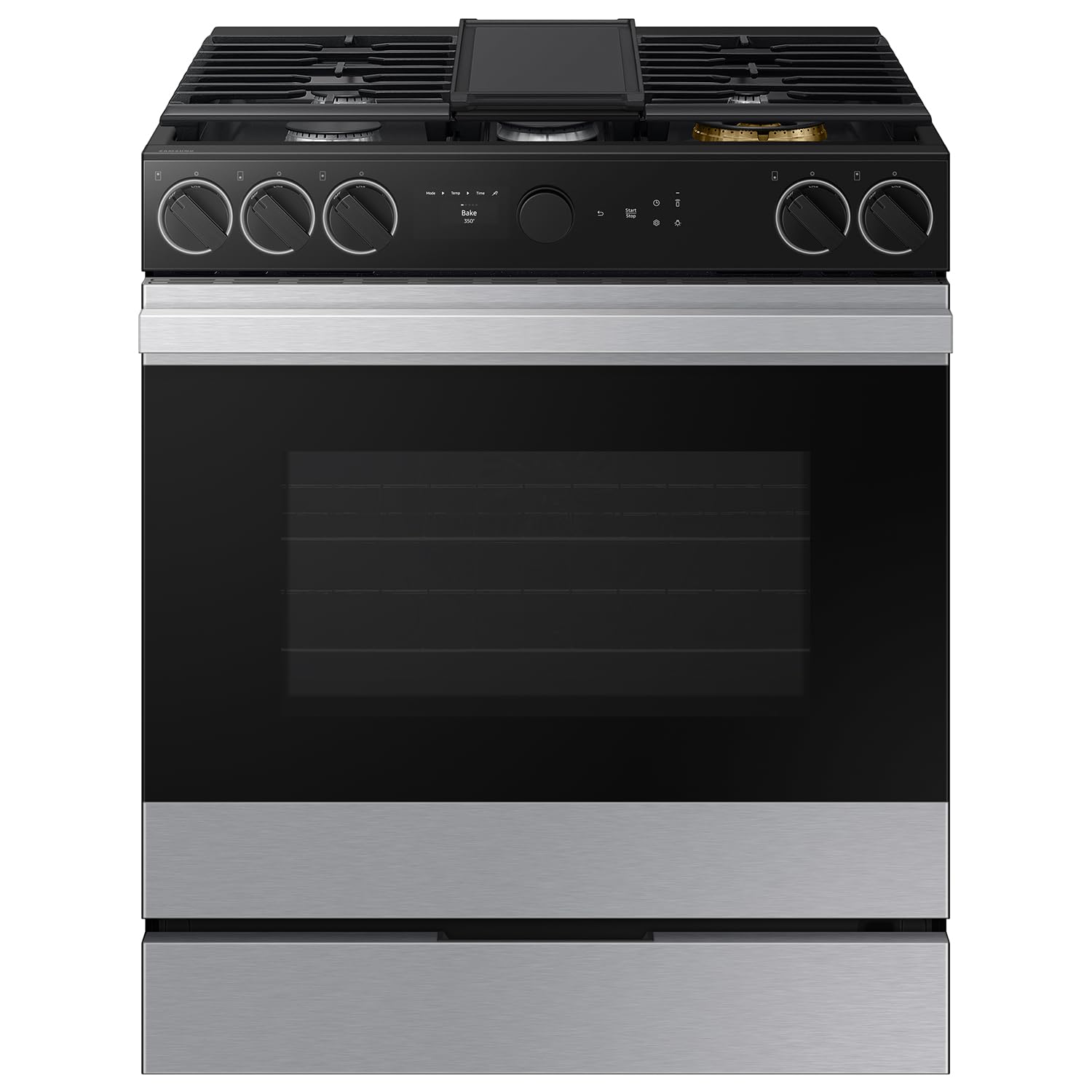SAMSUNG Bespoke Smart Slide-In Gas Range 6.0 cu. ft. with Smart Oven Camera &amp; Illuminated Precision Knobs, NSG6DG8700SRAA, Stainless Steel