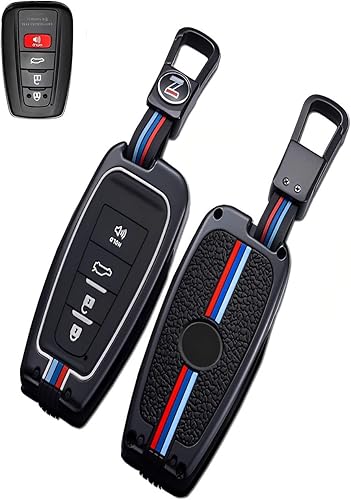 Funda para llavero de Toyota, carcasa de metal, llave inteligente para automóvil, compatible con Camry C-HR RAV4 Corolla Avalon Highlander Prius
