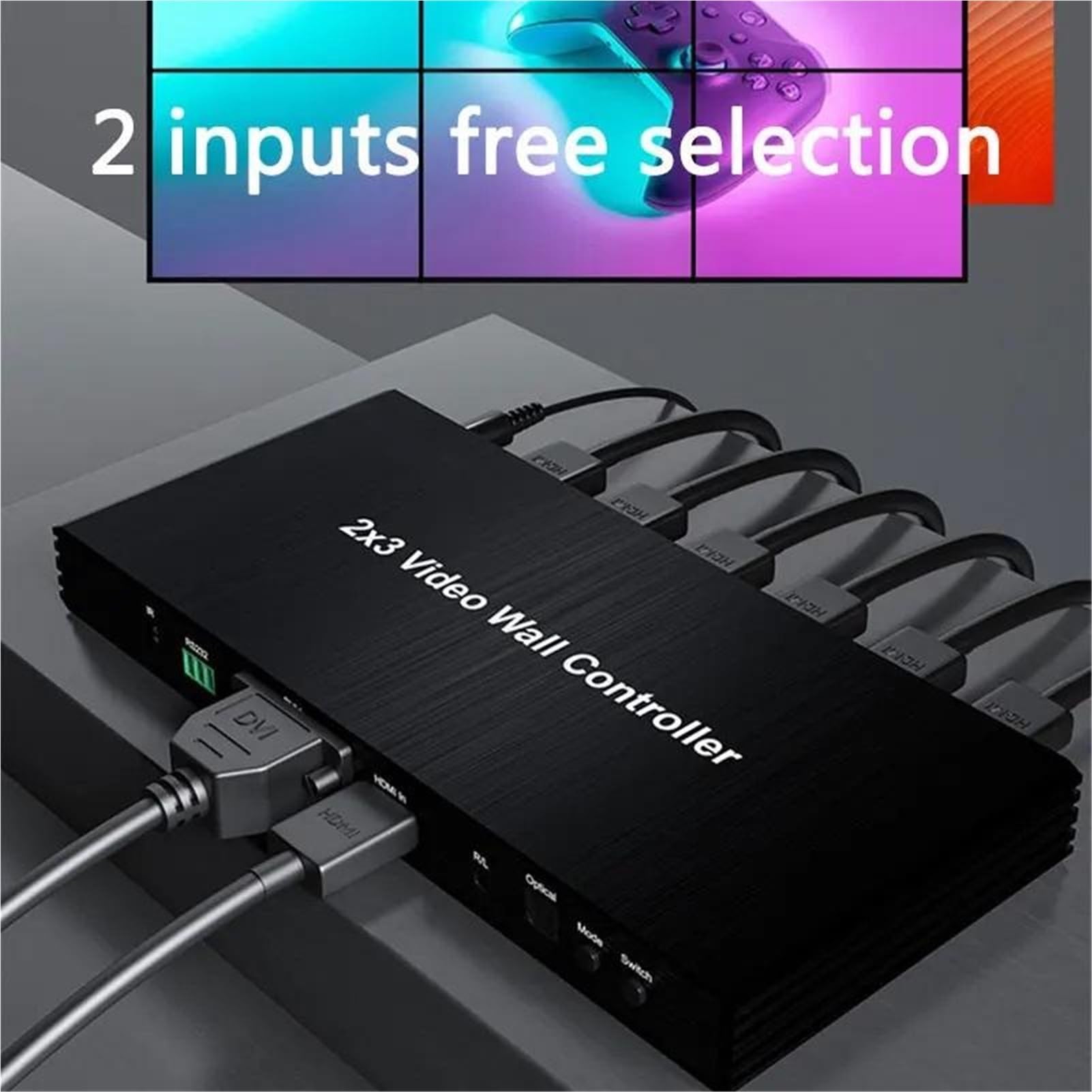 Controlador de Pared Video 1080p 2x3 for HDMI Compatible con 1x2, 1x3, 1x4, 1x5, 1x6, 2x2, 3, 4, 6, procesador Empalme for TV multipantalla