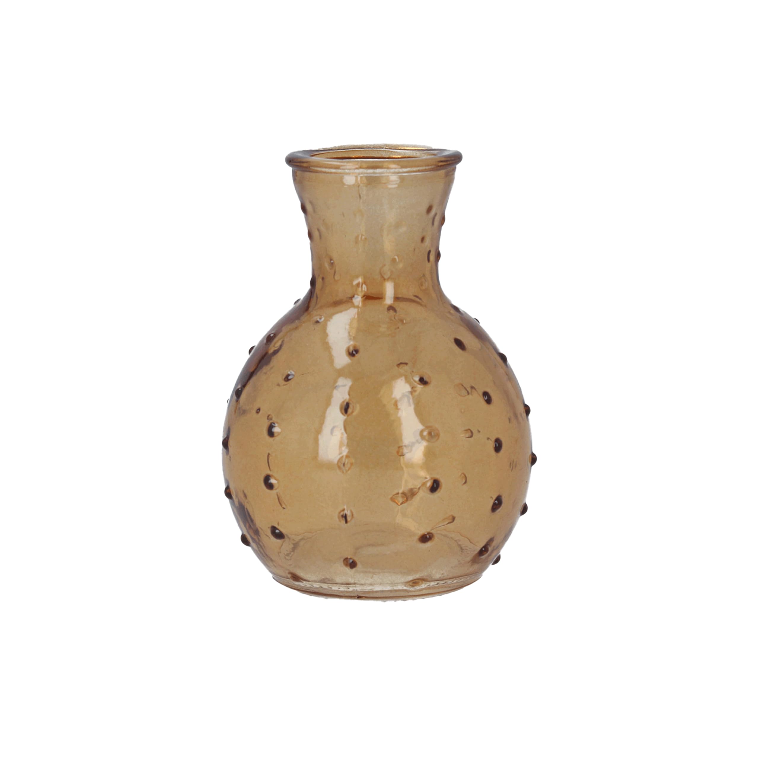 Gisela Graham Light Amber Dimple Mini Bud Vase, 10cm